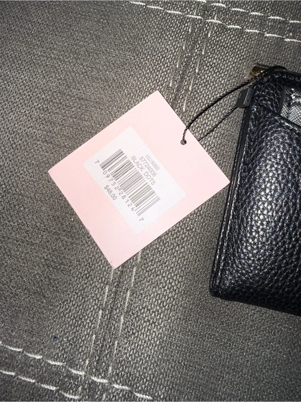 Nanette Lepore Black Pebbled Leather Zip & Snap Wristlet Wallet